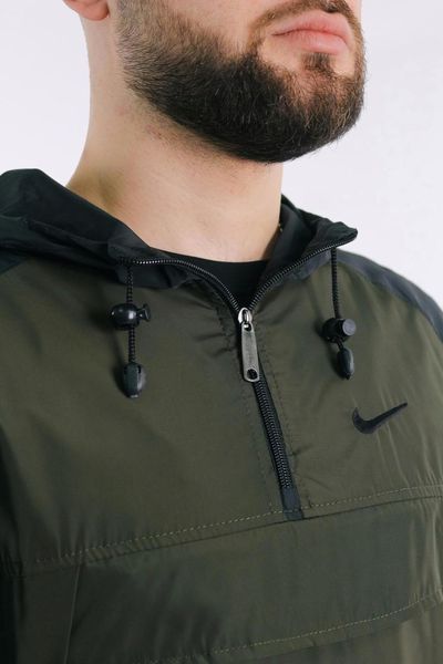 Вітрівка анорак куртка чоловіча Найк "House" Nike хакі весняна осіння легка водовідштовхувальна 2489572601 фото