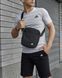 Спортивний комплект чоловічий Adidas сіра футболка+чорні шорти+барсетка костюм літній адідас повсякденний XXL 2656610941 фото 5