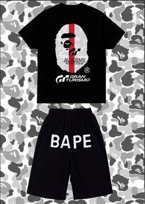 Спортивний Костюм Чоловічий Літній Bape чорний шорти футболка спортивний комплект L 2606843364 фото