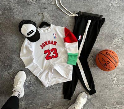 Спортивный костюм мужской Jordan 23 NBA белый весенний осенний летний комплект свитшот штаны + кепка в подарок S 2622852666 фото