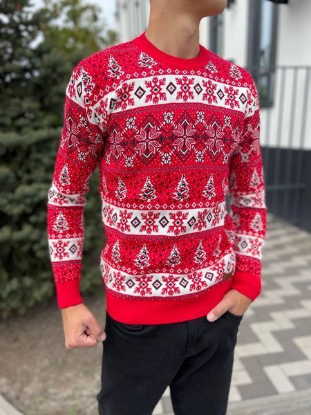 Светр новорічний з оленями чоловічий в'язаний вовняний XXL (XL) 2384778111 фото