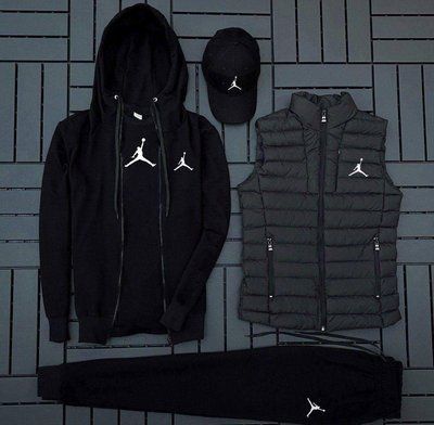 Спортивный костюм Джордан Jordan мужской жилетка футболка кепка комплект весенний осенний XL 2615519864 фото