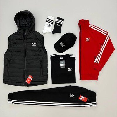 Спортивный костюм мужской Адидас Adidas жилетка кофта штаны футболка кепка носки осенний весенний 2623042075 фото