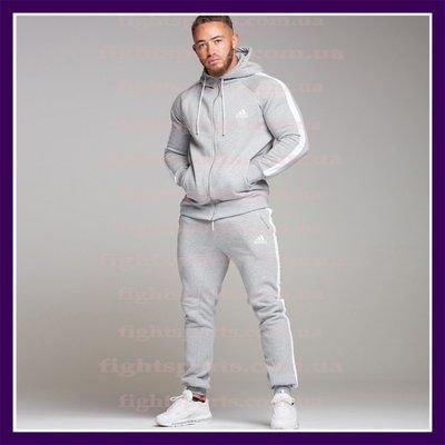 Мужской спортивный костюм Адидас на молнии качественный серый ADIDAS L 1609709662 фото