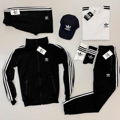 Комплект мужской Адидас Adidas спортивный костюм шорты футболка кепка весенний осенний S 2623632055 фото