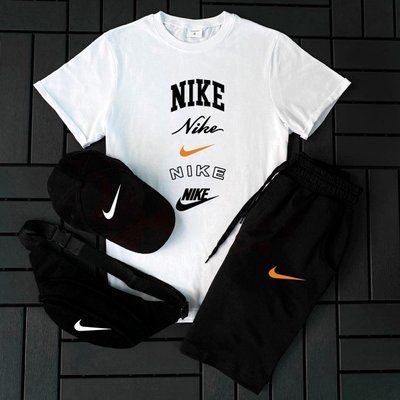 Мужской летний костюм Nike Шорты +Футболка + Кепка + Бананка в подарок 2608829657 фото