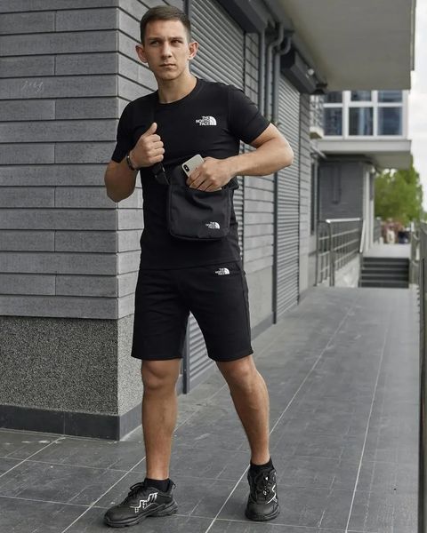 Комплект спортивный мужской The North Face черный футболка шорты барсетка летний костюм норс фейс повседневный XXL 2657548640 фото