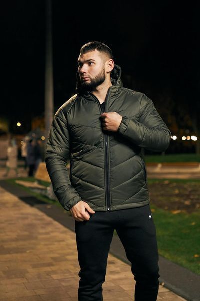 Куртка мужская осенняя весенняя базовая Найк Nike хаки непродуваемая 2491372790 фото