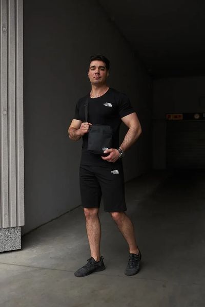 Комплект спортивный мужской The North Face черный футболка шорты барсетка летний костюм норс фейс повседневный 3XL 2657548641 фото