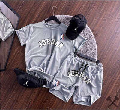 Костюм чоловічий літній jordan шорти футболка кепка бананка спортивний комплект Джордан M 2609138753 фото