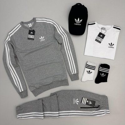 Спортивный костюм мужской Адидас Adidas футболка кепка носки весенний осенний L 2626389166 фото