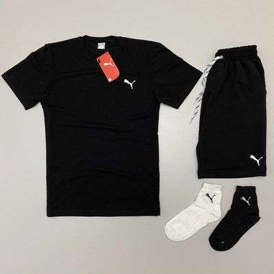 Шорти футболка Puma чорний комплект чоловічий літній повсякденний 2607387117 фото