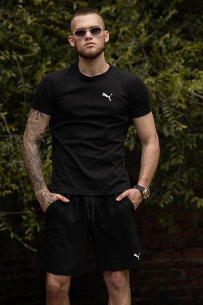 Шорти футболка Puma чорний комплект чоловічий літній повсякденний 2607387117 фото