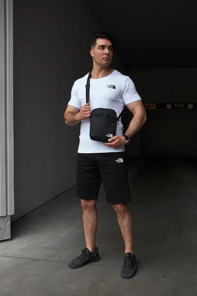 Комплект спортивный мужской The North Face футболка белая+шорты черные+барсетка летний костюм норс фейс M 2657550683 фото