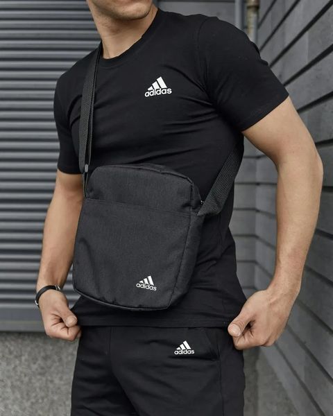 Спортивний комплект чоловічий Adidas чорний футболка шорти барсетка костюм літній адідас трикотажний повсякденний XL 2656629618 фото