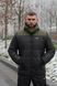 Куртка зимова Чоловіча Найк Пуховик тепла однотонна базова з капюшоном хакі-чорна 1996373759 фото 2