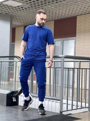 Комплект спортивний чоловічий Loud синій футболка штани костюм літній трикотажний повсякденний XXL/3XL 2657824418 фото