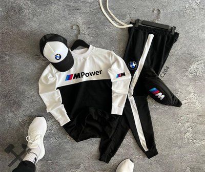 Спортивный костюм мужской Bmw Motorsport черный комплект свитшот штаны кепка бананка бмв весна осень лето M 2625289781 фото