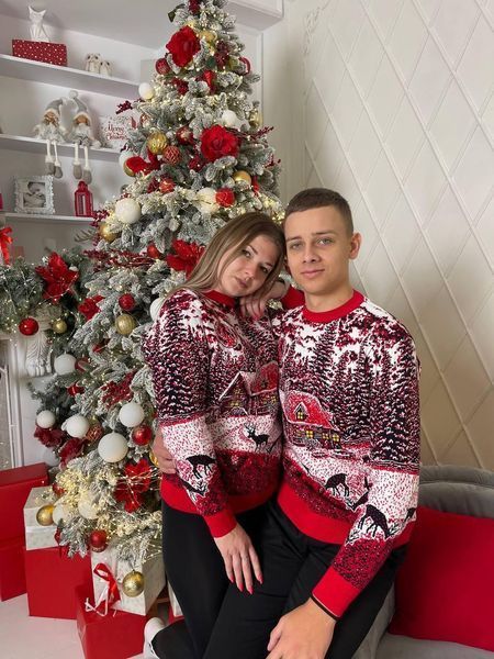 Свитер новогодний с оленями мужской вязаный шерстяной XL 2384778215 фото