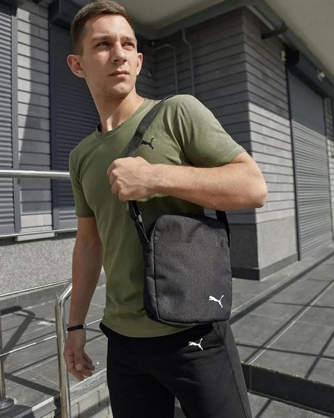 Комплект чоловічий спортивний Puma хакі футболка+чорні шорти+чорна барсетка костюм літній пума XXL 2656514164 фото