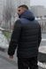 Куртка зимова Чоловіча Найк Пуховик тепла однотонна базова з капюшоном синьо-чорна 1996373764 фото 4