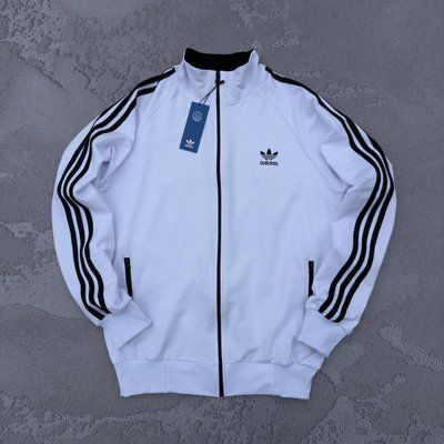 Зип-худи мужская Adidas белая весенняя летняя осенняя спортивная кофта воротник-стойка двунитка повседневная XL 2611818223 фото