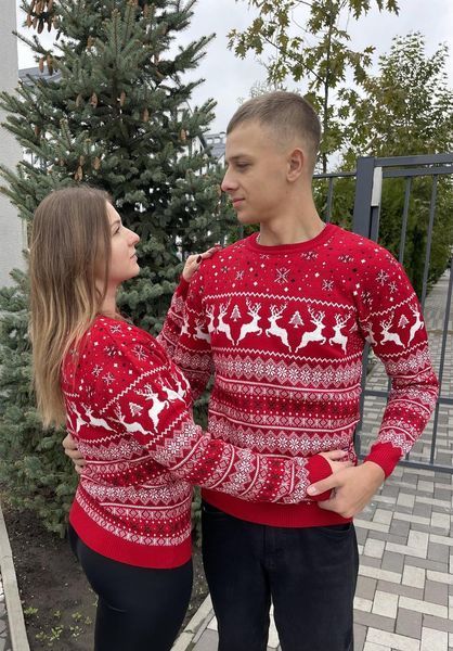 Светр новорічний з оленями чоловічий в'язаний вовняний 4XL 2384778066 фото