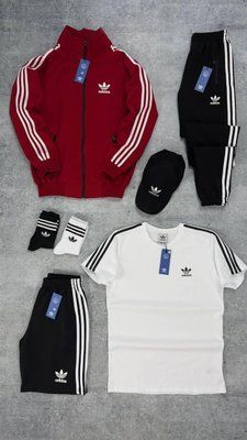 Комплект мужской Адидас Adidas спортивный костюм шорты футболка кепка весенний осенний 2623042029 фото