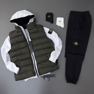 Спортивный костюм мужской стон айленд stone island комплект жилетка осенний весенний набор 3в1 XL 2628437563 фото