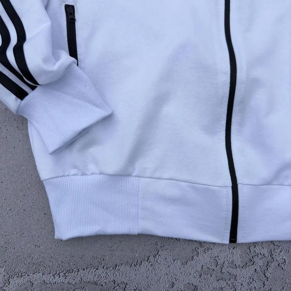 Зіп-худі чоловіча Adidas біла весняна літня осіння спортивна кофта комір-стійка двонитка повсякденна XXL 2611818224 фото