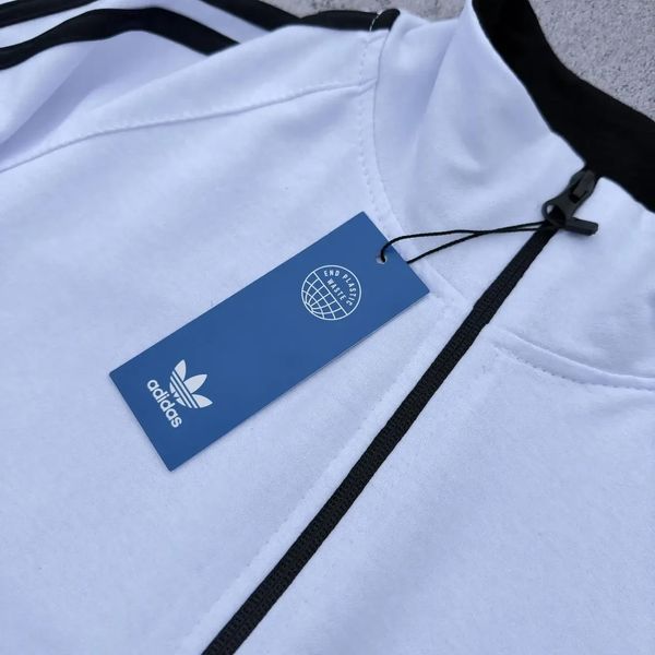 Зіп-худі чоловіча Adidas біла весняна літня осіння спортивна кофта комір-стійка двонитка повсякденна XXL 2611818224 фото