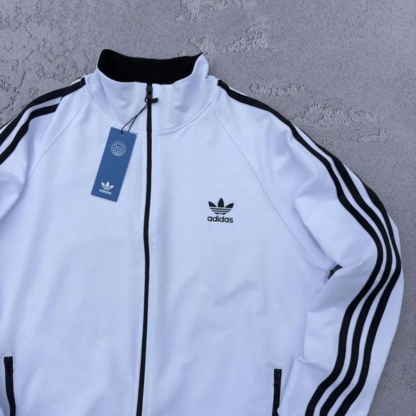 Зіп-худі чоловіча Adidas біла весняна літня осіння спортивна кофта комір-стійка двонитка повсякденна XXL 2611818224 фото