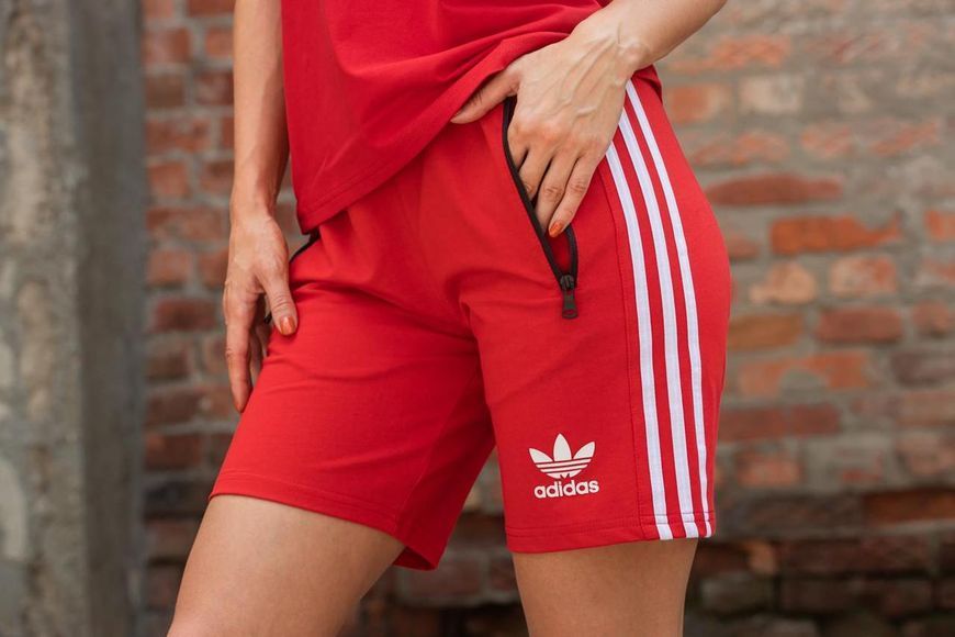 Спортивний Костюм Чоловічий Літній Adidas червоний шорти футболка спортивний комплект 2607387120 фото