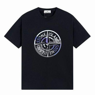 Чоловіча футболка Stone Island чорна спортивна з принтом літо весна осінь повсякденна XL 2670274745 фото