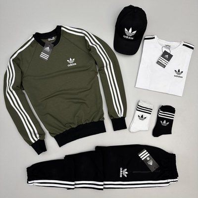 Спортивный костюм мужской Адидас Adidas футболка кепка носки весенний осенний XXXL 2626409453 фото