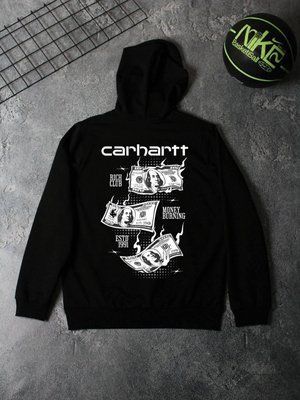 Худи мужская CARHARTT осенняя весенняя летняя спортивная кофта двунитка черная 2610869086 фото