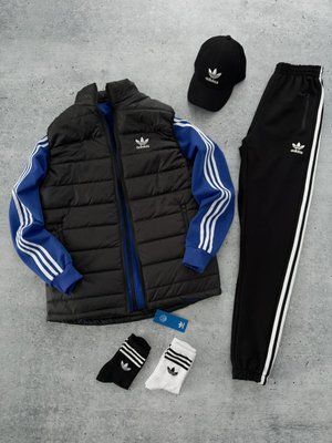 Комплект мужской Адидас Adidas спортивный костюм жилетка кепка весенний осенний 2623042030 фото
