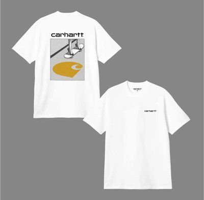 Футболка чоловіча оверсайз carhartt біла широка бавовняна теніска вільного крою 2602625073 фото