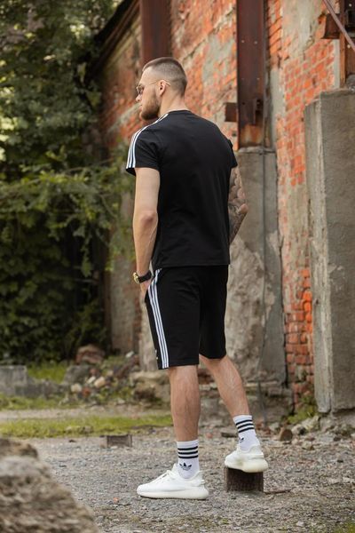 Спортивний Костюм Чоловічий Літній Adidas чорний шорти футболка спортивний комплект 2607387121 фото