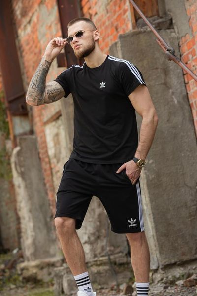 Спортивний Костюм Чоловічий Літній Adidas чорний шорти футболка спортивний комплект 2607387121 фото
