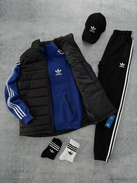 Комплект чоловічий Адідас Adidas спортивний костюм жилет кепка весняний осінній 2623042030 фото
