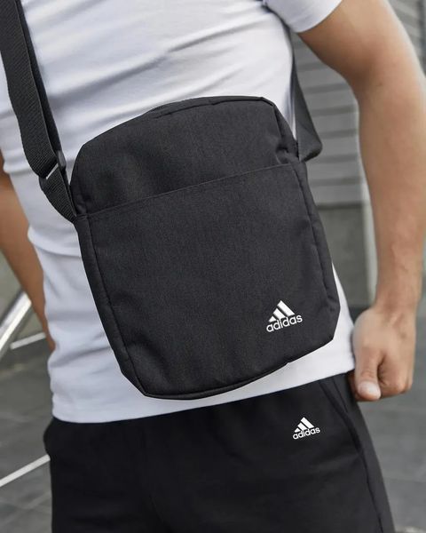 Спортивний комплект чоловічий Adidas біла футболка+чорні шорти+барсетка костюм літній адідас повсякденний L 2656631776 фото