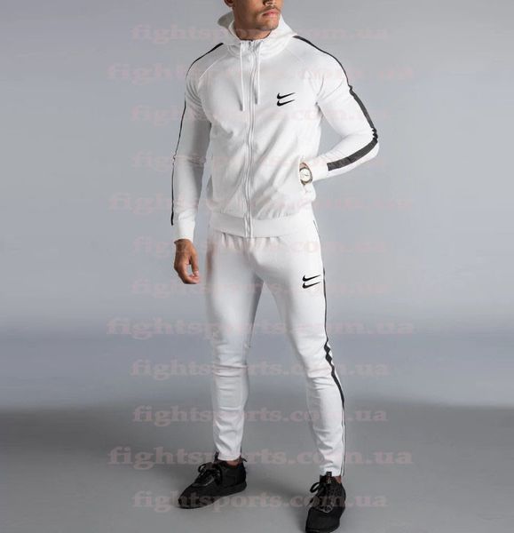 Чоловічий спортивний костюм Найк стильний для прогулянок білий NIKE 1596091398 фото