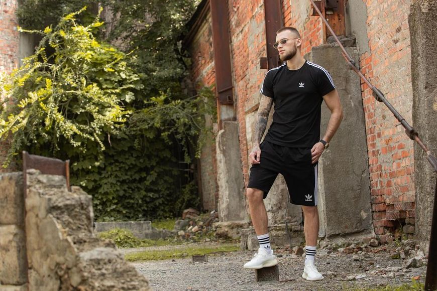 Спортивний Костюм Чоловічий Літній Adidas чорний шорти футболка спортивний комплект 2607387121 фото