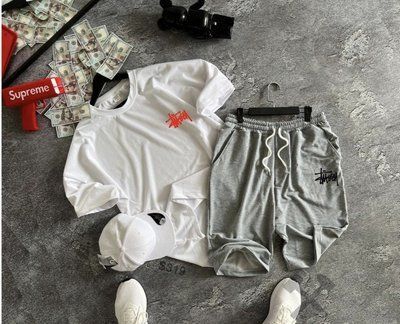Костюм чоловічий літній Оверсайз шорти футболка stussy built tough комплект оверсайз стусі M 2607437923 фото
