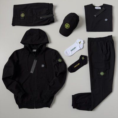 Спортивный костюм мужской стон айленд Stone Island шорты футболка кепка весна лето осень S 2628446703 фото