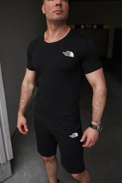Комплект спортивний чоловічий The North Face чорний футболка шорти літній костюм норс фейс повсякденний M 2657535632 фото