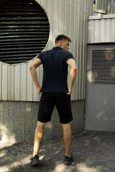 Спортивний комплект чоловічий The North Face поло синє+шорти чорні+барсетка літній костюм бавовняний норс фейс L 2657626785 фото