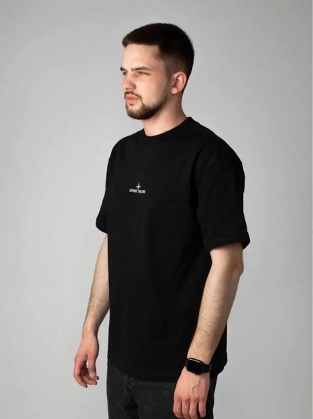 Футболка чоловіча Stone Island чорна спортивна з принтом трикотажна весна літо осінь повсякденна XXL 2670299795 фото
