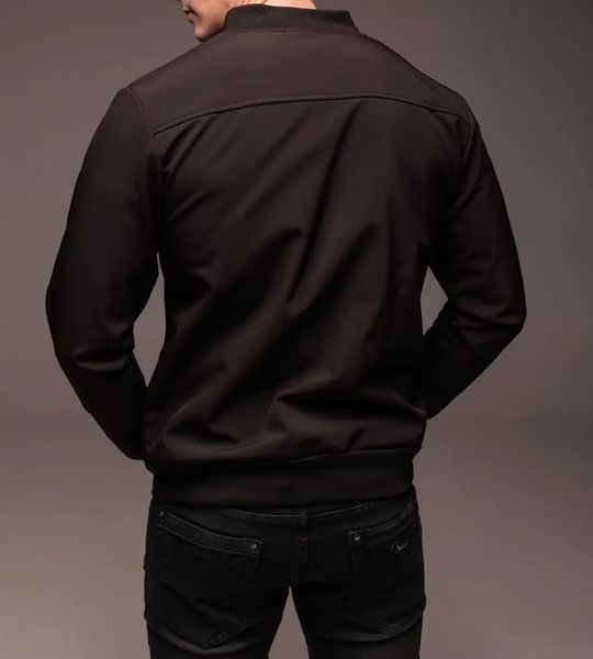 Бомбер чоловічий Softshell Slant pockets чорний куртка з блискавкою легка однотонна осінь весна повсякденна XL 2667490535 фото